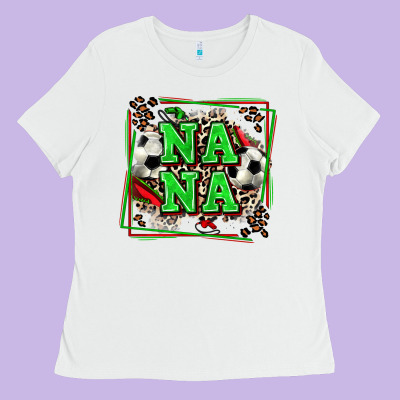 Soccer Nana With Leopard Ladies Tee Designed By Zillion Design Studio