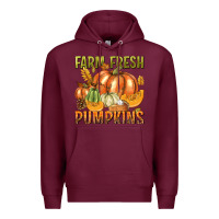 Burgundy Farm Fresh Pumpkins Premium Hoodie - texasbilliewilder