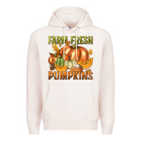Pale Pink Farm Fresh Pumpkins Premium Hoodie - texasbilliewilder