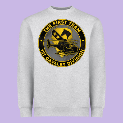 The First Team 1st Cavalry Division Heavyweight Sweatshirt Designed By Jasminsmagicworld