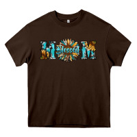 Chocolate Brown blessed mom Heavy Core Tee - RanaPortraitStore