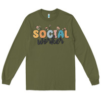 Army Green social worker Long Sleeve Tee - MaliasSmallBusiness