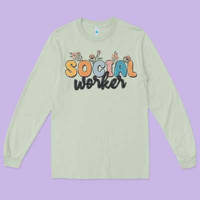 Social Worker Long Sleeve Tee Designed By Maliassmallbusiness