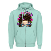Messy Bun Mom With Butterfly Zipper Hoodie | Teevron