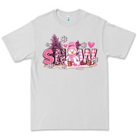 Dove Grey pink snowman and snow Premium Tee - AdoDesignShop