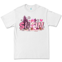 White pink snowman and snow Premium Tee - AdoDesignShop