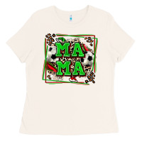 Bone soccer mama with leopard Ladies Tee - Zillion Design Studio