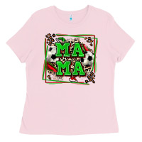 Bubblegum Pink soccer mama with leopard Ladies Tee - Zillion Design Studio