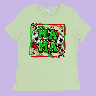 Soccer Mama With Leopard Ladies Tee Designed By Zillion Design Studio