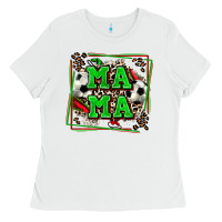 White soccer mama with leopard Ladies Tee - Zillion Design Studio