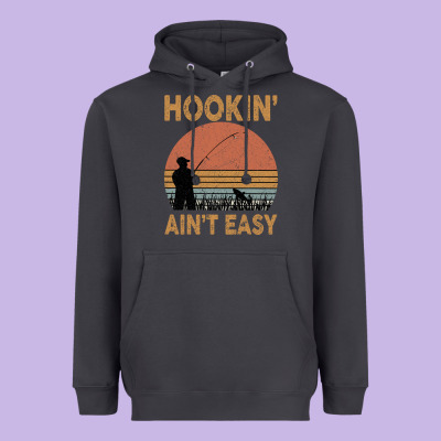 Hookin Ain T Easy Fishing Heavyweight Hoodie Designed By Bettercallsaul