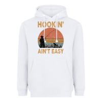 White Hookin Ain t Easy Fishing Heavyweight Hoodie - Bettercallsaul