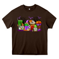 Chocolate Brown Halloween Gnomes Coffee Cups Heavy Core Tee - texasbilliewilder