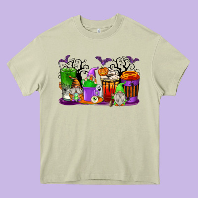 Halloween Gnomes Coffee Cups Heavy Core Tee Designed By Texasbilliewilder