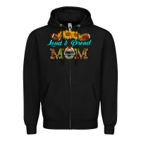 Black Western Loud And Proud Mom Zipper Hoodie - BundleAndBundleShop