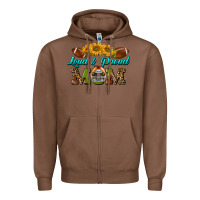 Chestnut Western Loud And Proud Mom Zipper Hoodie - BundleAndBundleShop