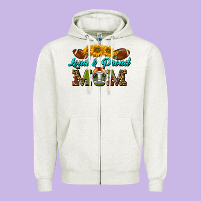 Western Loud And Proud Mom Zipper Hoodie Designed By Bundleandbundleshop