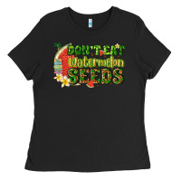 Black dont eat watermelon seeds with summer Ladies Tee - texasbilliewilder