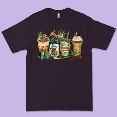 Highly Caffeinated Coffee Cups Premium Tee Designed By Zillion Design Studio