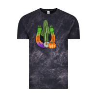 Cloud Black horseshoe halloween cactus Vintage Tee - AdoDesignShop