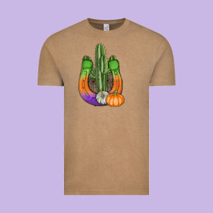 Horseshoe Halloween Cactus Vintage Tee Designed By Adodesignshop