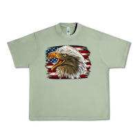 Oil Green American Flag Eagle Urban Heavy Tee - LillyAllenDesigns