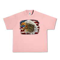 Salmon American Flag Eagle Urban Heavy Tee - LillyAllenDesigns