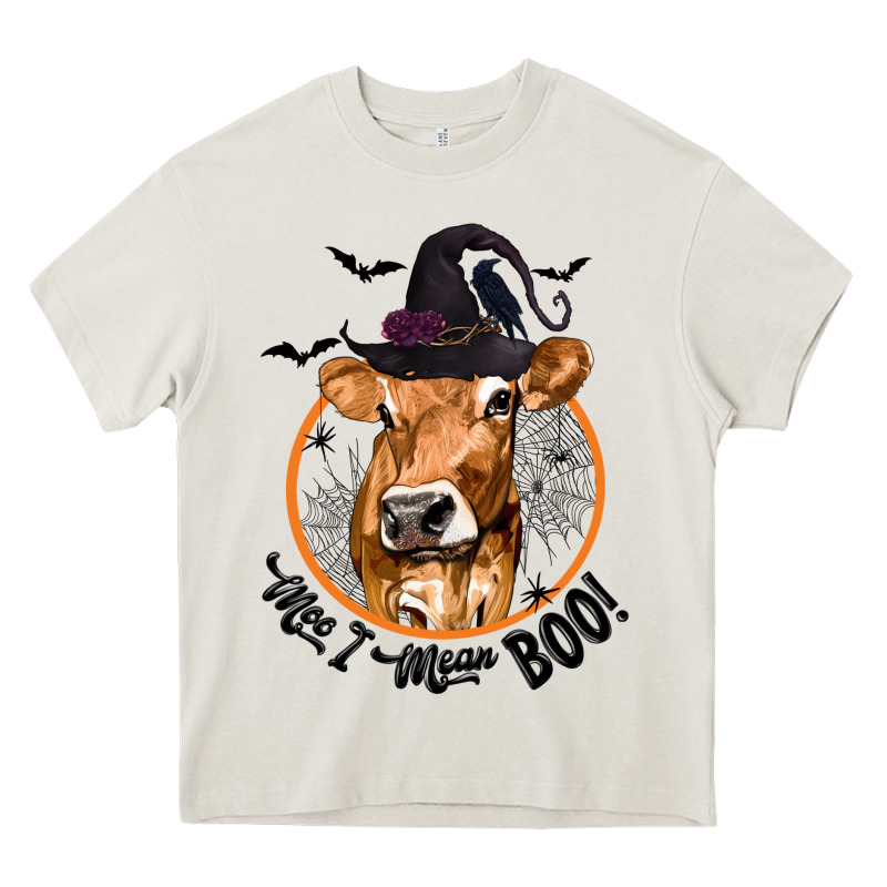 Halloween Cow Moo I Mean Boo Heavy Core Tee by texasbilliewilder | Teevron