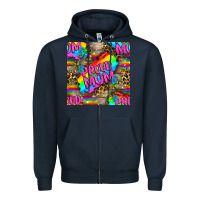 Navy Pride LGBTQ+ Proud Mom With Leoapard Patterns Zipper Hoodie - BundleAndBundleShop