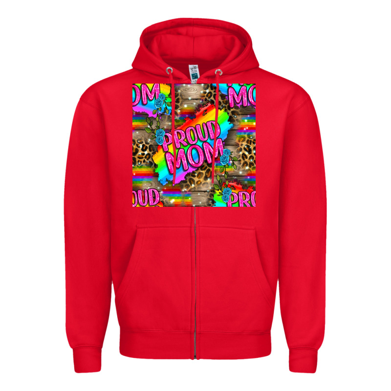 Pride Lgbtq+ Proud Mom With Leoapard Patterns Zipper Hoodie by BundleAndBundleShop | Teevron