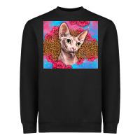 Black Western Sphynx Cat Heavyweight Sweatshirt - LillyAllenDesigns