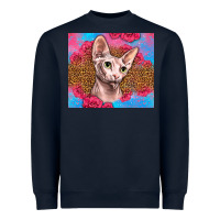 Navy Western Sphynx Cat Heavyweight Sweatshirt - LillyAllenDesigns