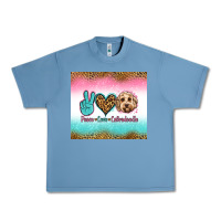 Pebble Blue peace love labradoodle Urban Heavy Tee - Jasminsmagicworld