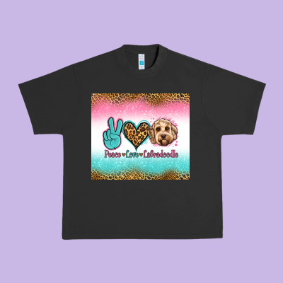 Peace Love Labradoodle Urban Heavy Tee Designed By Jasminsmagicworld