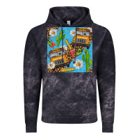 Cloud Black school bus seamless pattern Vintage Hoodie - BundleAndBundleShop