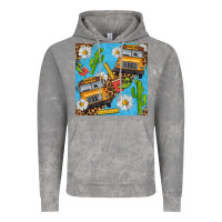Cloud Rock school bus seamless pattern Vintage Hoodie - BundleAndBundleShop