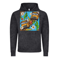 Vintage Arctic school bus seamless pattern Vintage Hoodie - BundleAndBundleShop