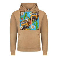 Vintage Camel school bus seamless pattern Vintage Hoodie - BundleAndBundleShop