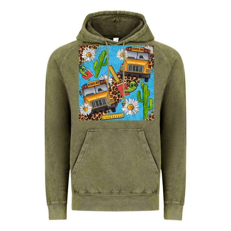 School Bus Seamless Pattern Vintage Hoodie by BundleAndBundleShop | Teevron