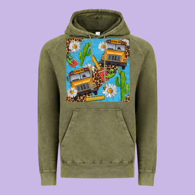 School Bus Seamless Pattern Vintage Hoodie Designed By Bundleandbundleshop