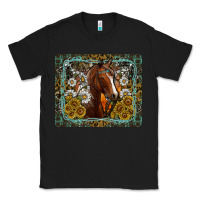 Black Western Horse Mouse Pad Classic Tee - CowhideDigitalArt
