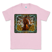 Bubblegum Pink Western Horse Mouse Pad Classic Tee - CowhideDigitalArt