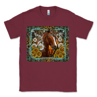 Burgundy Western Horse Mouse Pad Classic Tee - CowhideDigitalArt