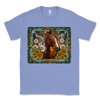 Colony Blue Western Horse Mouse Pad Classic Tee - CowhideDigitalArt