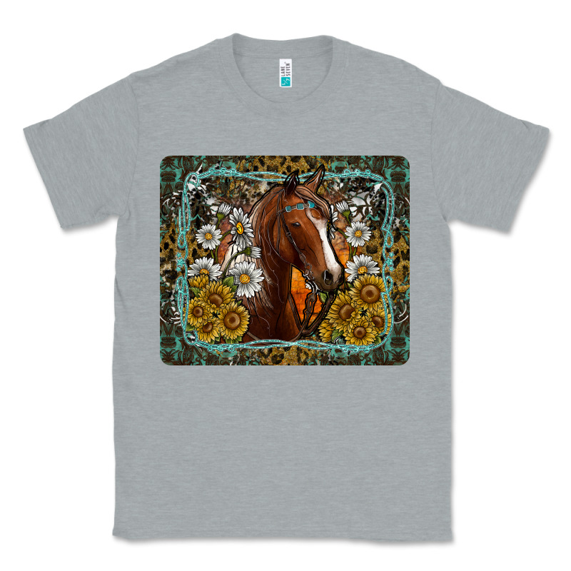 Western Horse Mouse Pad Classic Tee by CowhideDigitalArt | Teevron
