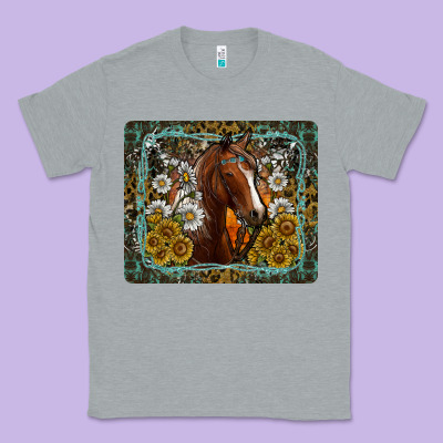 Western Horse Mouse Pad Classic Tee Designed By Cowhidedigitalart