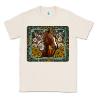 Natural Western Horse Mouse Pad Classic Tee - CowhideDigitalArt