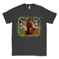 Smoke Western Horse Mouse Pad Classic Tee - CowhideDigitalArt