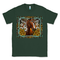 Sports Green Western Horse Mouse Pad Classic Tee - CowhideDigitalArt