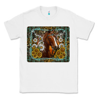 White Western Horse Mouse Pad Classic Tee - CowhideDigitalArt